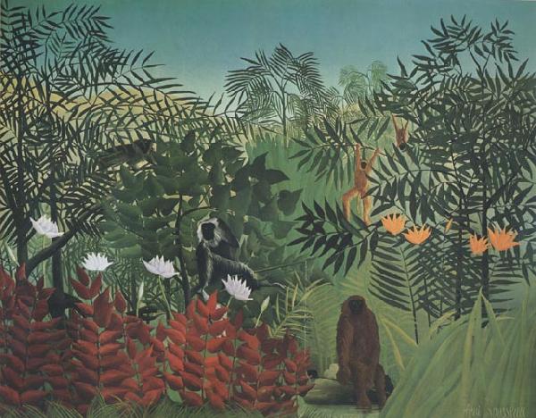 Henri Rousseau Tropical Forest with Monkeys Sweden oil painting art